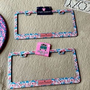 SOLD!! Simply Southern Flamingo Stering Wheel and License Plate Covers